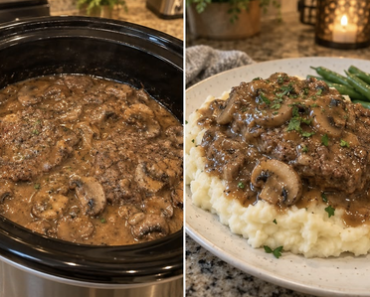 Mushroom Crock Pot Cube Steak
