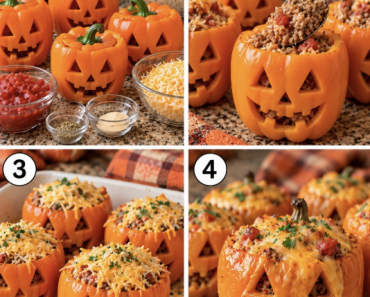 Jack Lantern Stuffed Peppers
