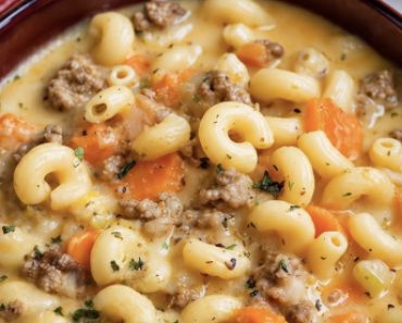 one pot macaroni cheeseburger soup