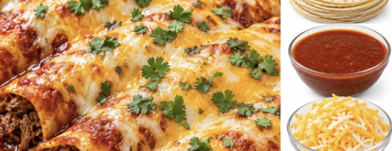 Shredded Beef Enchiladas