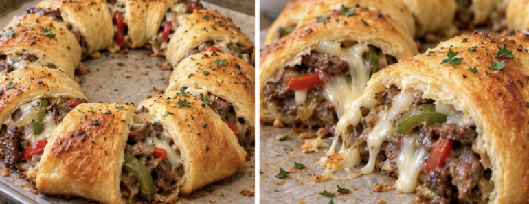 philly cheesesteak crescent ring philly cheesesteak crescent ring