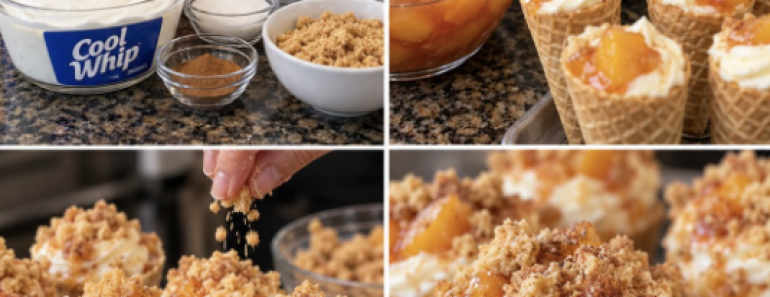 Peach Cobbler Cheesecake Cones Peach Cobbler Cheesecake Cones